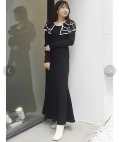 【美品】MERCURYDUO ラッフルドッキングマーメイドニットワンピース