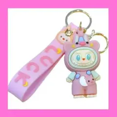 最終値下げ【新品未使用】ラブブ ストラップ付キーホルダー ~ピンク~