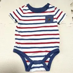 GAP ベビー ロンパース 70cm 6-12m ストライプ 胸ポケット 夏