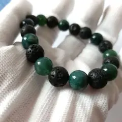 ラバストーン　モスアゲート　天然石　ブレスレット　約16.5cm