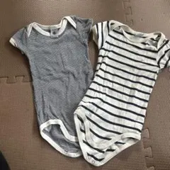 Petit Bateau ボディスーツ 2枚セット 半袖12m