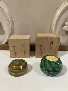 香道　加藤竹宝造　楽香合　その他１点　茶道具 香道具 骨董 合計２点