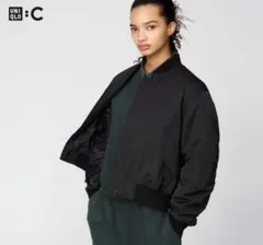 美品UNIQLO:C ボマージャケット　ブラックLサイズ