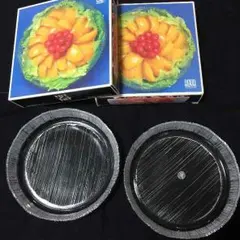 (未使用)☆昭和レトロ HOYA(保谷)クリスタルガラス 盛り皿２セット