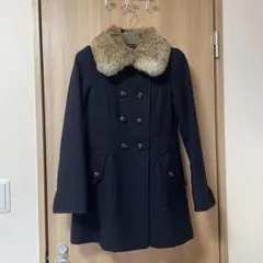 バーバリーブルーレーベル　ファー襟 ウールコート