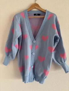 ASOS HEARTBREAK ハート柄 ニットカーディガン 長袖のサムネイル