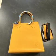 イエロー 合成皮革 ショルダーバッグ ハンドバッグ