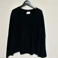 ユニクロ　3D KNIT コットンクルーネック ブラックXL 未使用