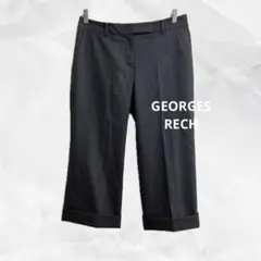 b42【ジョルジュレッシュ】クロップドスラックスオフィスカジュアル裏地キュプラ