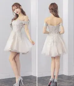 Tika オフショルダーレースミニドレス S