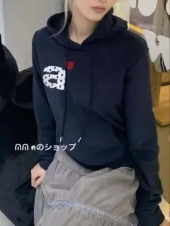 AEAE パーカー ネイビー ロゴ