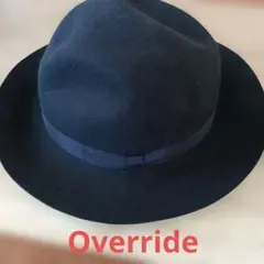 override ネイビーウールハット 58cm