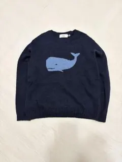ノーリーズ　クジラセーター　ニットセーター　ネイビー　M