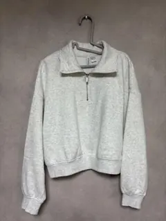 ハーフジップ スウェット ライトグレー
