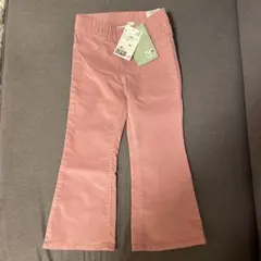 くすみピンク　コーデュロイ　フレアパンツ　レギンス