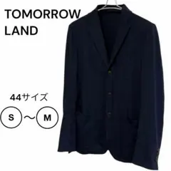 【美品】TOMORROWLANDコットンテーラードJKT長袖春秋薄手系紺メンズ