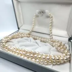 あこや真珠 パール ロングネックレス 128cm 7.0〜7.5cm