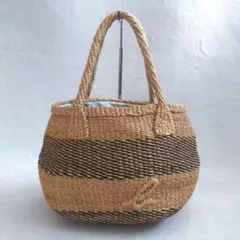 【美品】アニエスベー　ボーダー柄 かごバッグ トートバッグのサムネイル