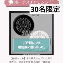 鋼の錬金術師　くじ引き堂　ボーナスチャレンジ賞 先着30名 錬成陣クッション