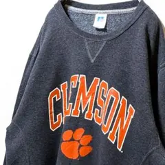 ラッセルアスレティッククレムソンタイガースロゴ スウェットグレー灰色L古着