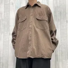 キャベラス　長袖シャツ　ワークシャツ　ブラウン　Lサイズ