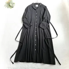 【SUNNY CLOUDS】魔女の開襟シャツワンピース(3L)シャトルノーツ　黒