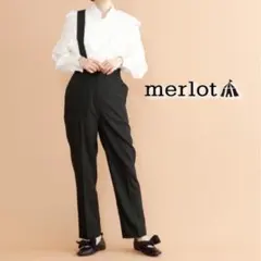 merlotplus新品タグ付き ワンショルダーサス付きテーパードパンツ