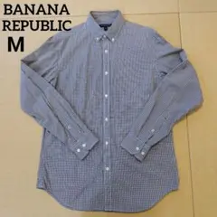 BANANA REPUBLIC チェックシャツM　綿100%　ブラック　おしゃれ