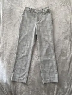 グレー チェック柄 スラックス