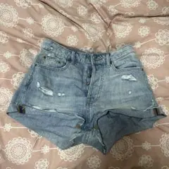 H＆M デニムショートパンツ ライトブルー