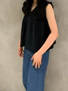 美品】SP エシュペー コットン ブラウス 黒 - メルカリ
