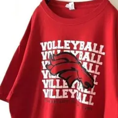ジャージーズ バレーボール ホッパー Tシャツ L レッド 赤 古着