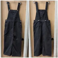 ブラックデニム オーバーオール ジャンパースカート サロペット古着屋購入