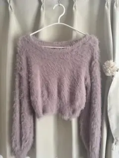 ショート丈フェザーニットトップス［kz614］