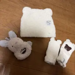 新品⭐︎kashwereカシウエア帽子、靴下、ガラガラ3点セット
