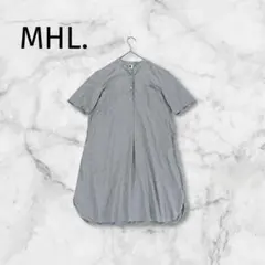MHL. マーガレットハウエル バンドカラー 半袖チュニック 2 ブルーのサムネイル