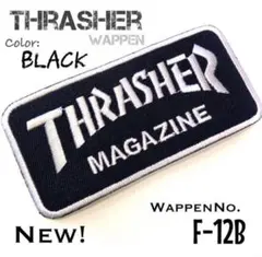THRASHER◾️スラッシャー　マガジン　黒◆ワッペン　スケーター　スケボー