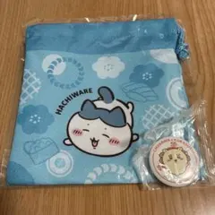 ちいかわ オリジナル巾着 ハチワレ・缶バッジ　シーサー　くらずし
