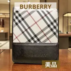 美品 BURBERRY バーバリー ノバチェック 折り財布 キャンバス レザーのサムネイル