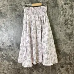 ✨マジェスティックレゴン✨小花柄ロングフレアスカート♡ライトパープル(M)