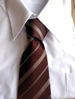 MEN'S BIGI ブラウン ストライプ ネクタイ