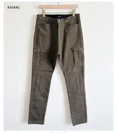 CONTR@CTE サルエルカーゴポケット付きカーキパンツ