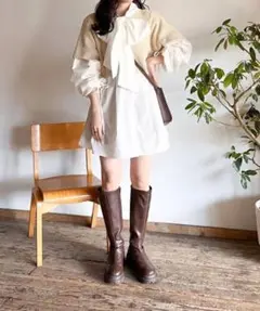 70%オフ！新品未使用！ニット×リボンボウタイセットアップ