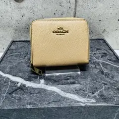 【COACH コーチ ラウンドファスナー カードケース コインケース ベージュ】