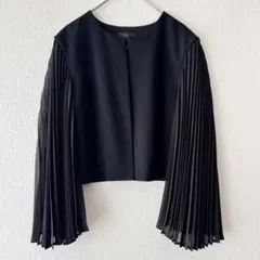 美品　PINKO ピンコ　プリーツスリーブ　シアー　サマージャケット　ボレロ　黒のサムネイル