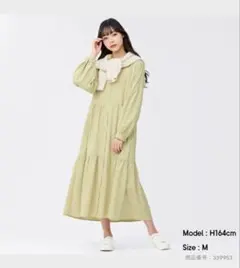 gu ワンピース　ティアードシャツワンピース グリーン　シャツワンピース　緑