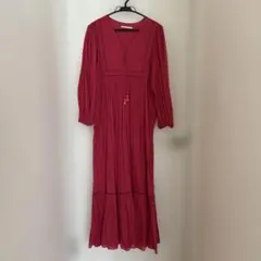 velnica赤い長袖ワンピース ひざ丈 - メルカリ