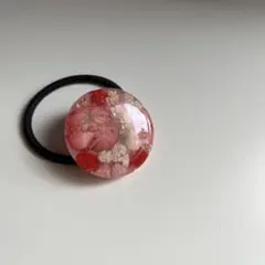 No.449 ヘアゴム レジン ドライフラワー ピンク - メルカリ