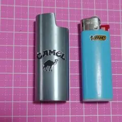 bicライターミニ J25 CAMEL メタルケース　＋ 見本ライター1本付き