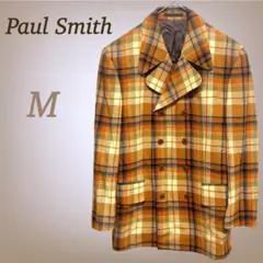 ポールスミス ジャケット コート クラシカル 英国調 チェック ダブルボタン M
